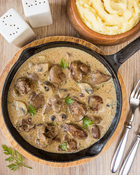 Бефстроганов из куриной печени на Вкусном Блоге