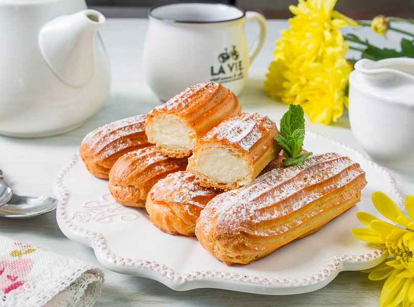 Рецепт эклеров с ванильным заварным кремом с фото пошагово на Вкусном Блоге
